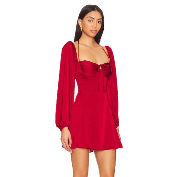 ASTR The Label Vivian Dress in Deep Red- Women's Large - New with Tags* - Picture 2 of 7